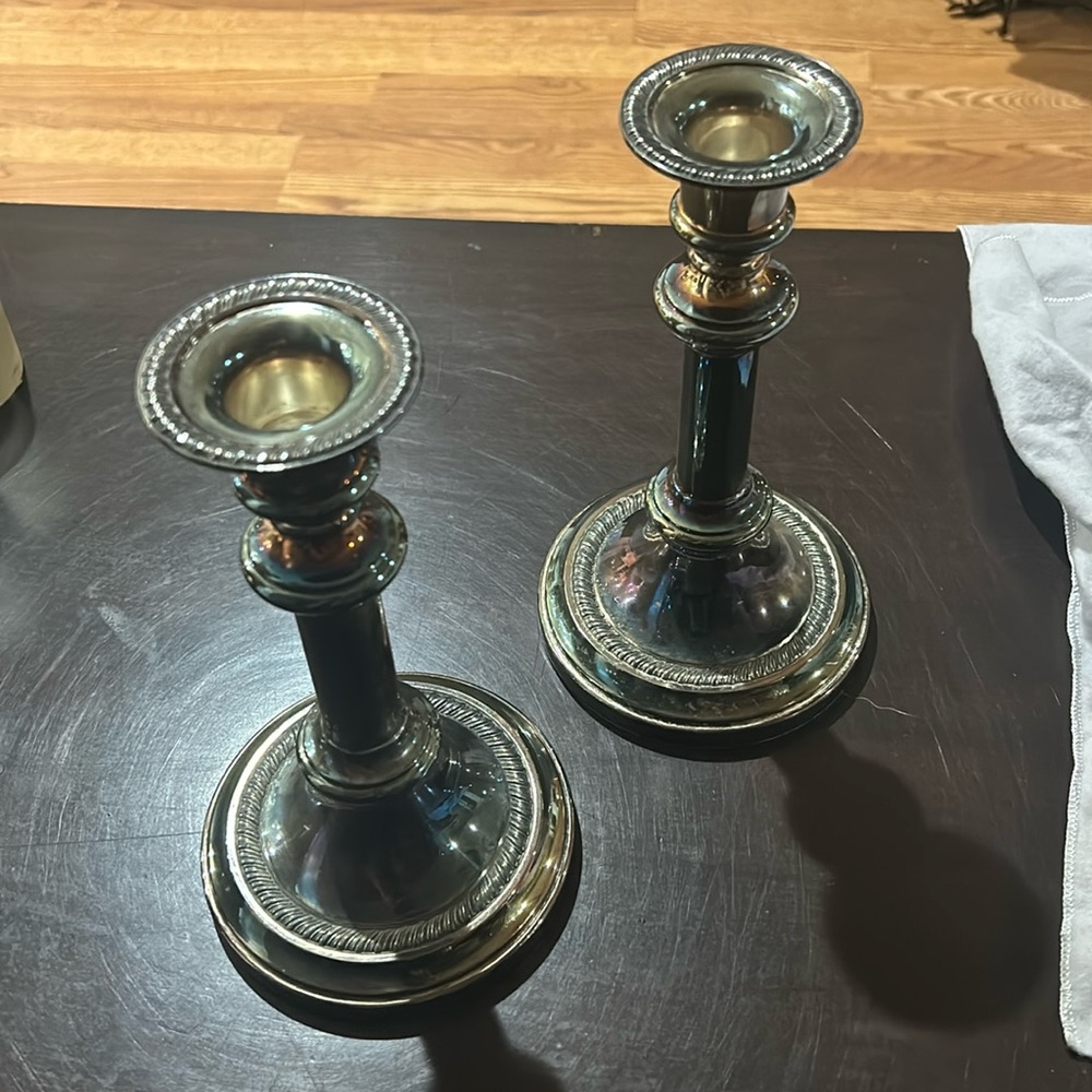Waterford fine silver candlestick holders